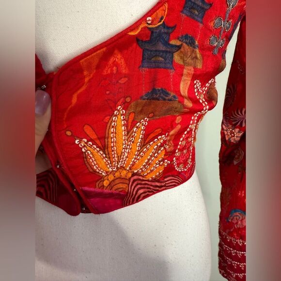 Vintage Bohemian Crop Top with Bead Work and Handmade - Picture 10 of 14